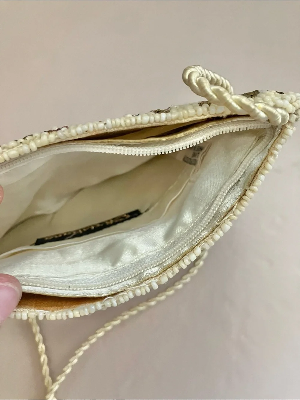 Vintage Christiana Beaded Floral Pattern Shoulder Bag Crossbody Purse 6.75 X 5”